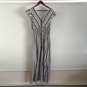 Striped Blue and White Maxi Dress